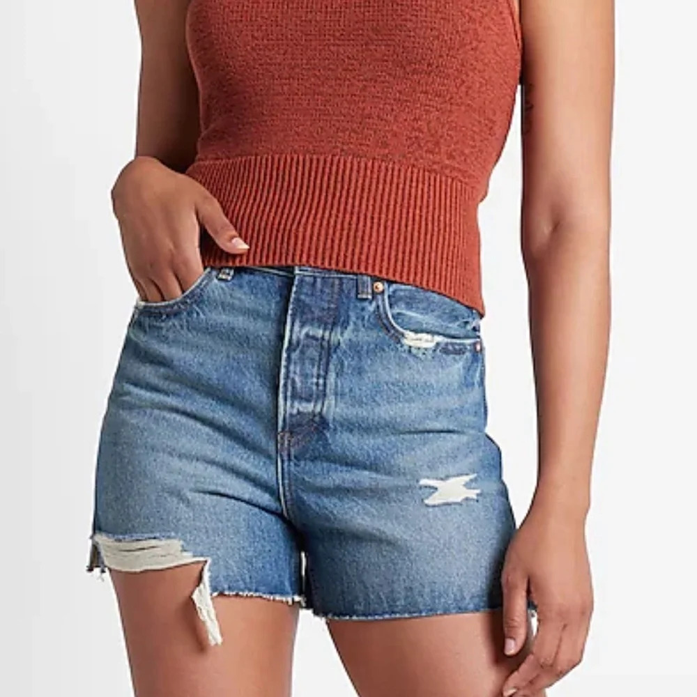 Express blue denim shorts